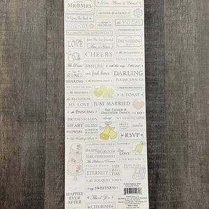 💞 New Embossed Glitter Wedding Scrapbook Stickers